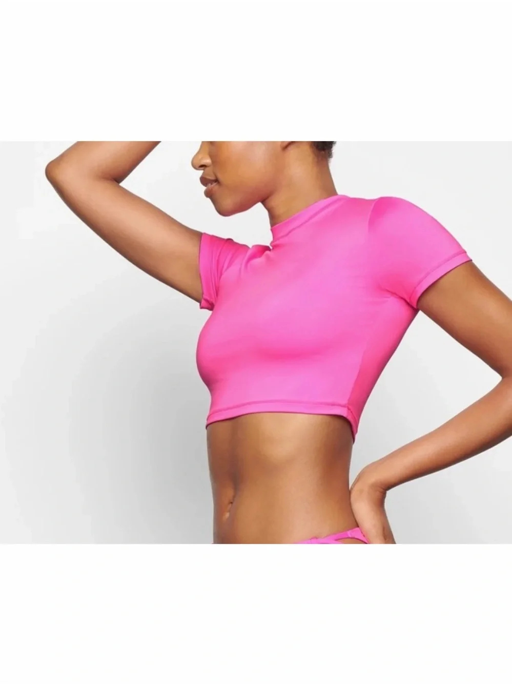 SKIMS Recycled Swim T Shirt Short Sleeve Taffy Hot Pink Sz 2X